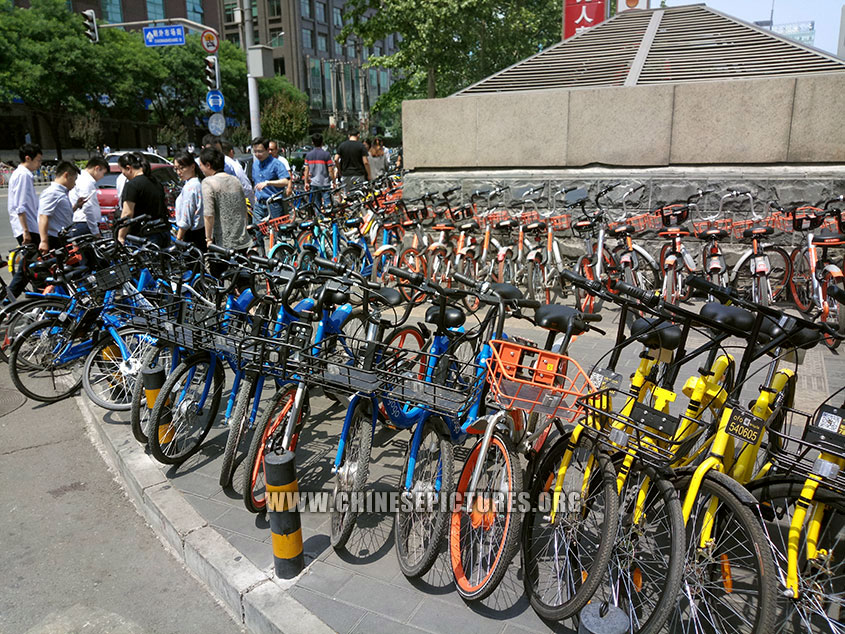 China Dockless Shared Bicycles Clogged Beijing Sidewalk 4