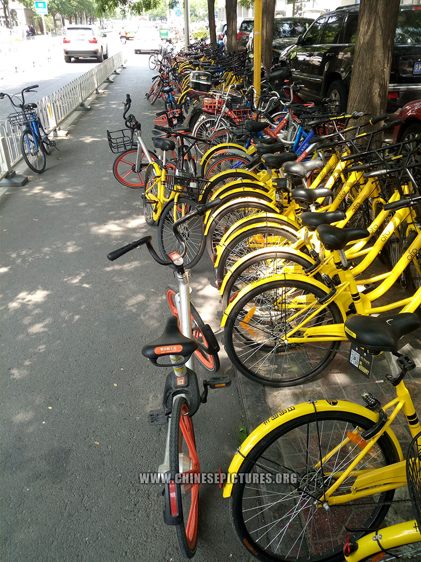 China Dockless Shared Bicycles Clogged Beijing Sidewalk 3