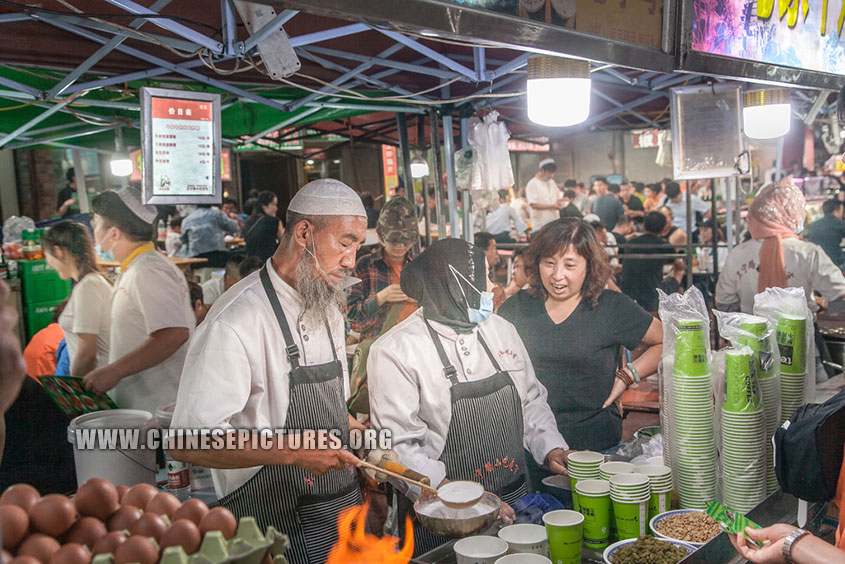 Booths at Lanzhou Night Market